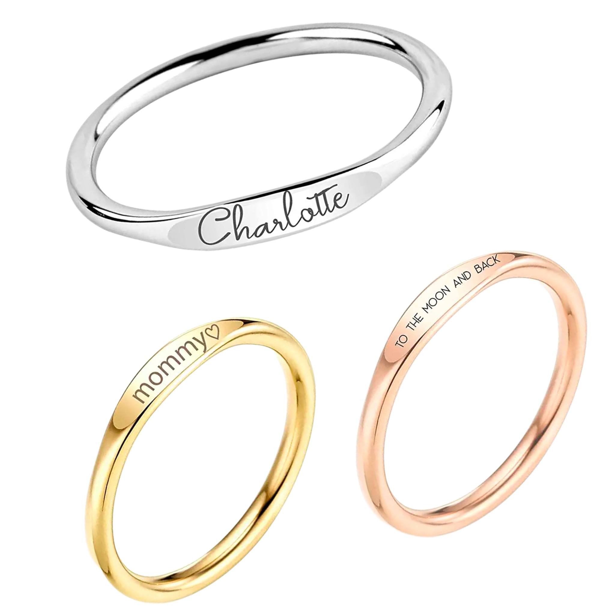 Mother's Day and Beyond: Custom Name Ring with Engravings, a Perfect Dainty Jewelry Gift for Women