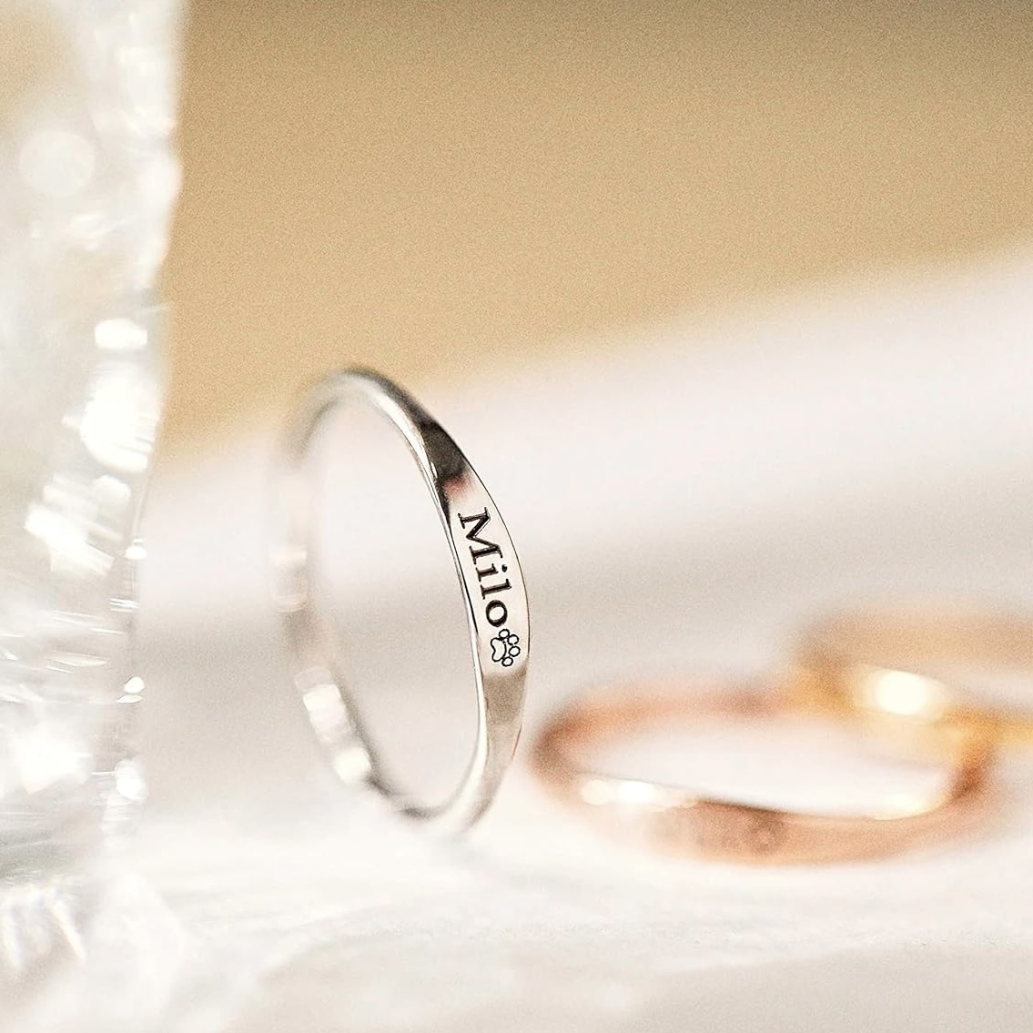 Mother's Day and Beyond: Custom Name Ring with Engravings, a Perfect Dainty Jewelry Gift for Women