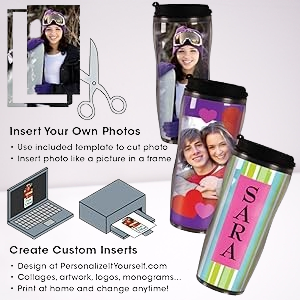 Personalized Photo Travel Mug & Pen DIY Gift Set – Customize Your Own Mugs and Pens with Photos or Online Designs – Perfect for Birthdays, Holidays, or Cherished Memories!