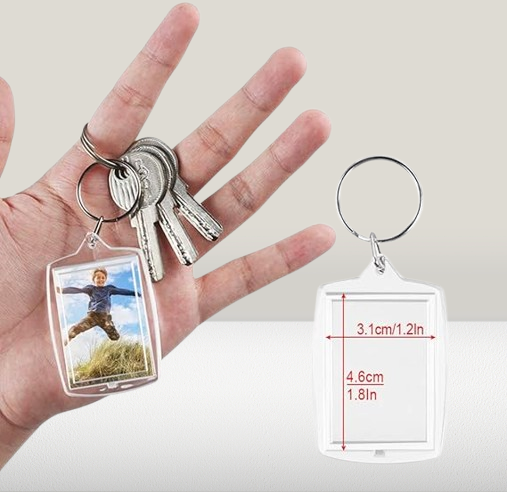 Personalized Passport Photo Keychain Set - 30 Crystal-Clear Acrylic Key Rings with Split Rings, Customizable Photo Inserts ， Heartfelt Gift for Him, Her, or Loved Ones