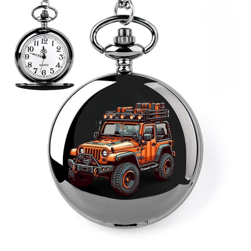 "Modern Minimalist Pocket Watch - Custom Text/Logo
