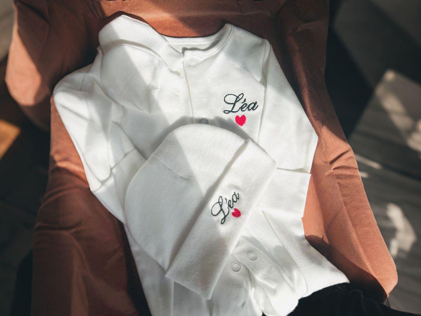 Newborn Birth Set - Personalized Embroidered Baby Pajamas, Ideal Gift for Baby Showers or Birth