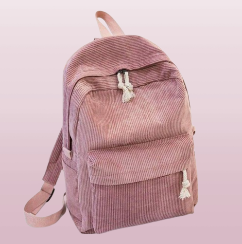 Custom Embroidery Backpack – Versatile Corduroy Bag for School, Travel & Casual Use
