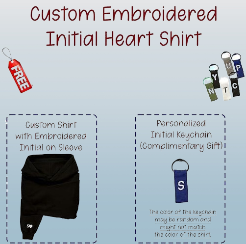 Matching Heart Hoodie - Custom Embroidered Initial on Sleeve for Couples or Family