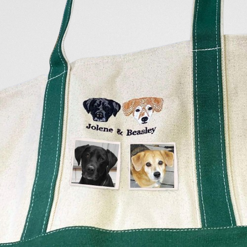 Unique Cat Mom Tote Bag – Custom Embroidered Cat Photo Design