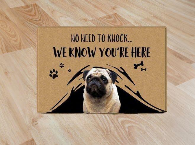 Personalized "No Need to Knock" Doormat - Custom Pet Photo Design