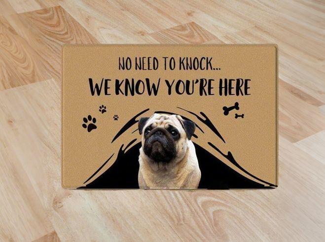 Personalized "No Need to Knock" Doormat - Custom Pet Photo Design