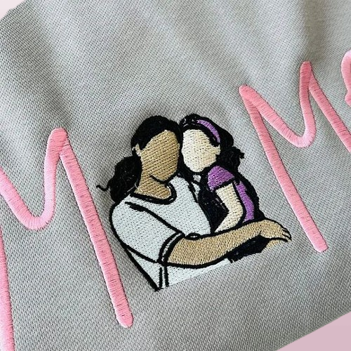 Mama Photo Sweatshirt – Custom Embroidered Personalized Gift