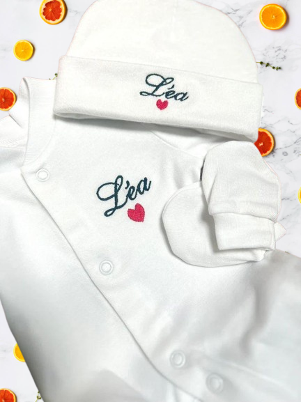 Newborn Birth Set - Personalized Embroidered Baby Pajamas, Ideal Gift for Baby Showers or Birth