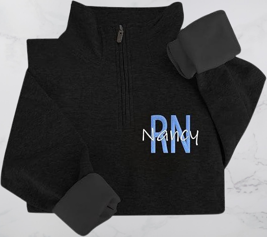 Registered Nurse Jacket – Custom Embroidered RN Zip Sweatshirt for Nurses