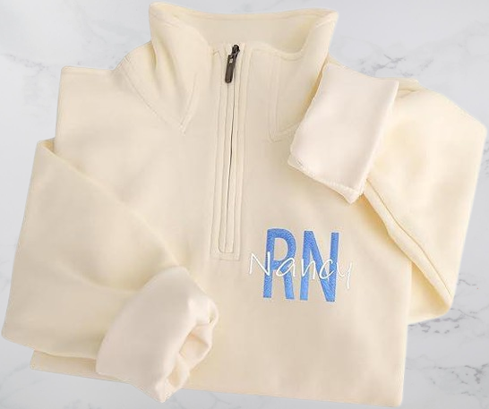 Registered Nurse Jacket – Custom Embroidered RN Zip Sweatshirt for Nurses