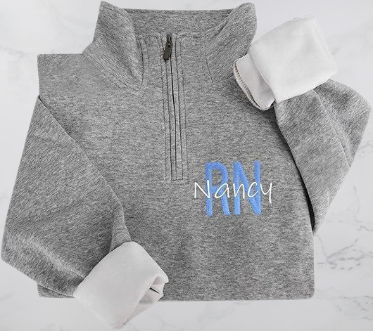 Registered Nurse Jacket – Custom Embroidered RN Zip Sweatshirt for Nurses