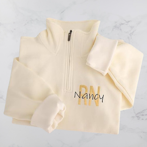 Registered Nurse Jacket – Custom Embroidered RN Zip Sweatshirt for Nurses