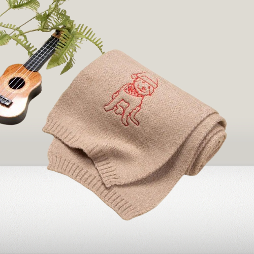 Unique Bridesmaid Scarf Gift - Custom Embroidered Knitted Scarf with Name, Logo, or Portrait Outline