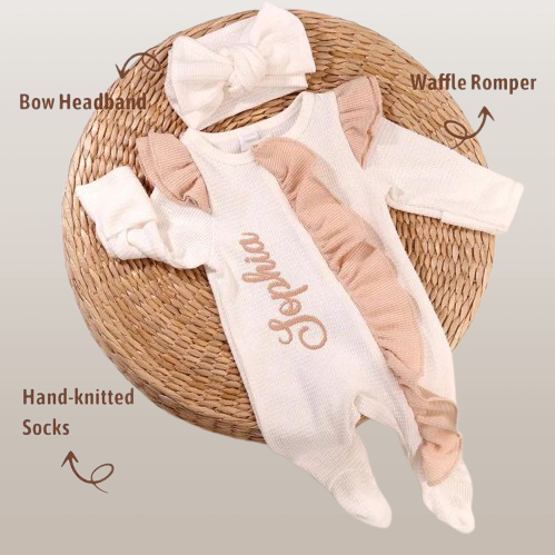 Adorable Embroidered Baby Bodysuit - Personalized Baby Girl Romper, Newborn Homecoming Outfit
