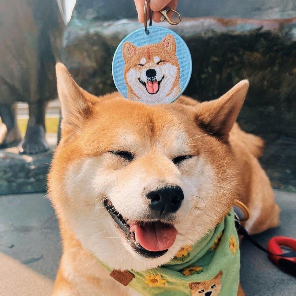 ✨ 定制刺绣宠物钥匙扣 | 刻爱宠名字+爪印吊饰 | 柔和色彩+银珠点缀 | 暖心独家礼物