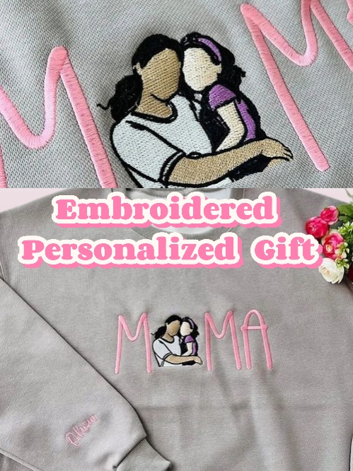 Mama Photo Sweatshirt – Custom Embroidered Personalized Gift