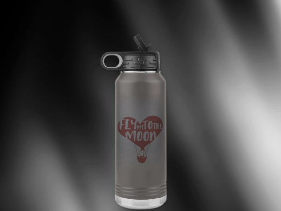 Personalized Insulated Water Bottle with Straw - Engraved Name Custom Water Bottle 20oz, 24hr Cold/Hot, Leakproof - Valentine's Gift for Her/Him, Gym, Office, School