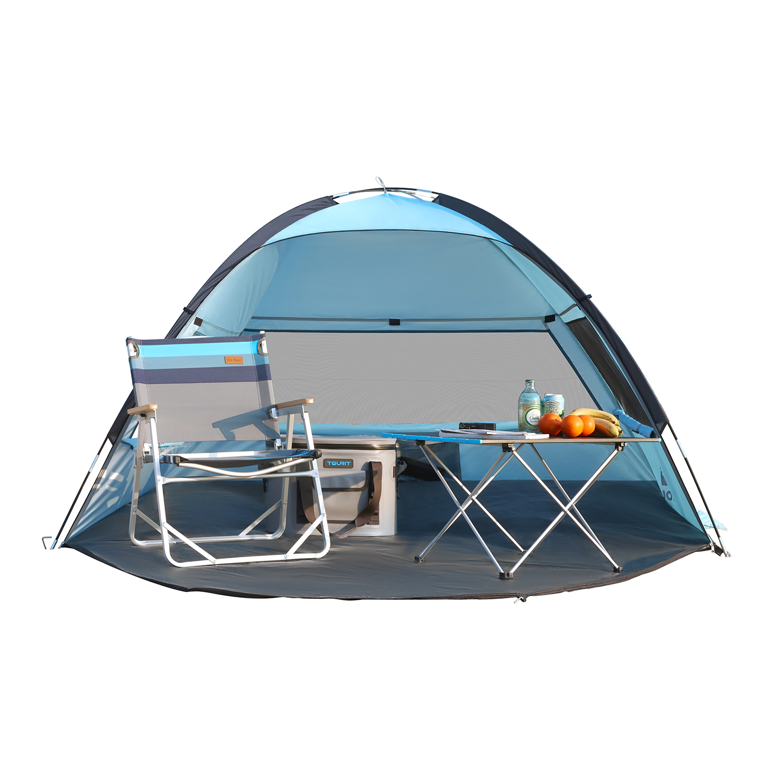 Tourit 3 Person Beach Tent with uv Protection instant Sun Shelter for Outdoor Fun