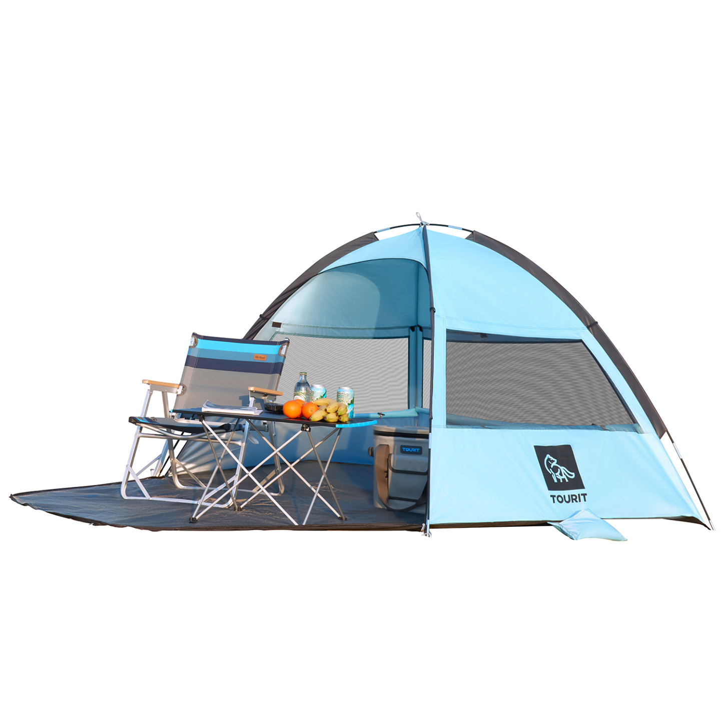 Tourit 3 Person Beach Tent with uv Protection instant Sun Shelter for Outdoor Fun