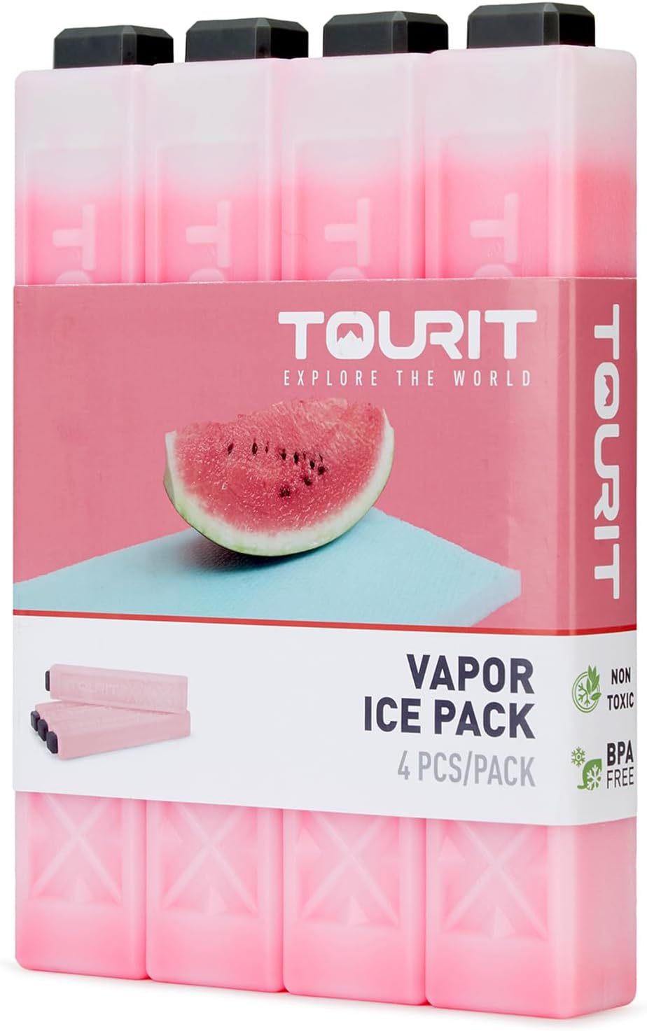 TOURIT Set of 4 Ice Packs Red