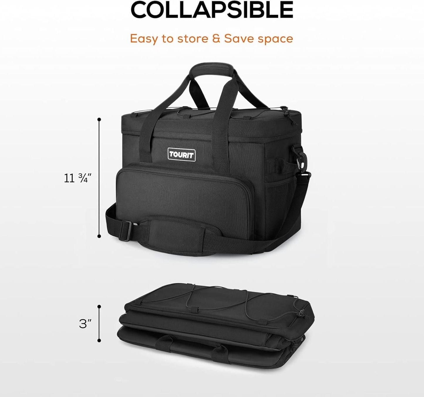 TOURIT 46 Can Cooler Bag Black
