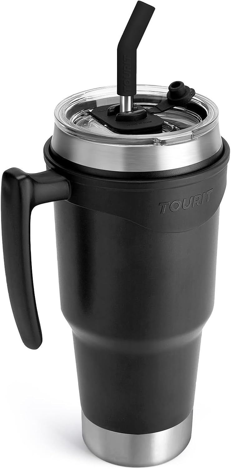 TOURIT 40 oz Tumbler with Handle and Straw