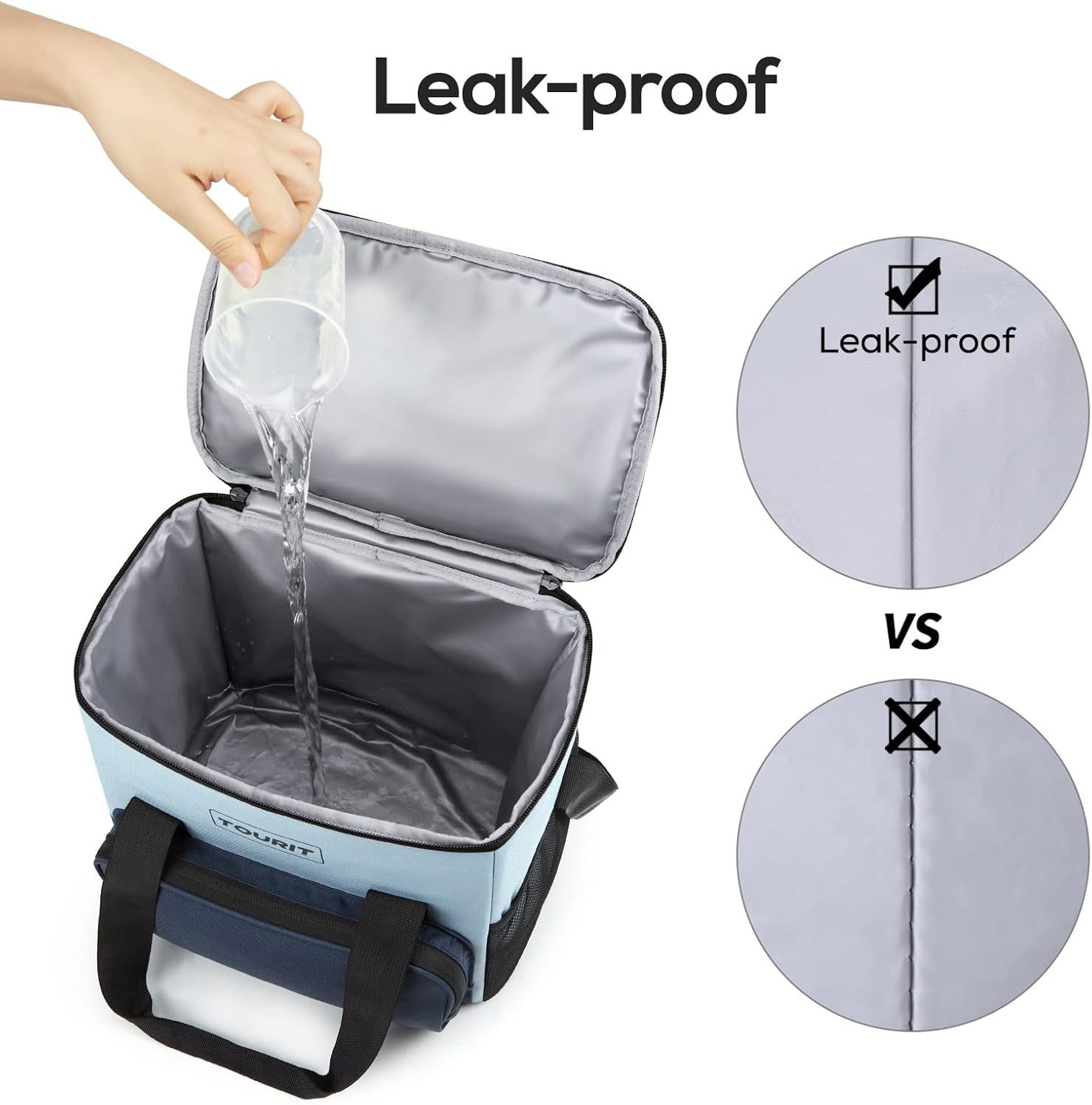 TOURIT 24 Can Cooler Bag Grey Blue