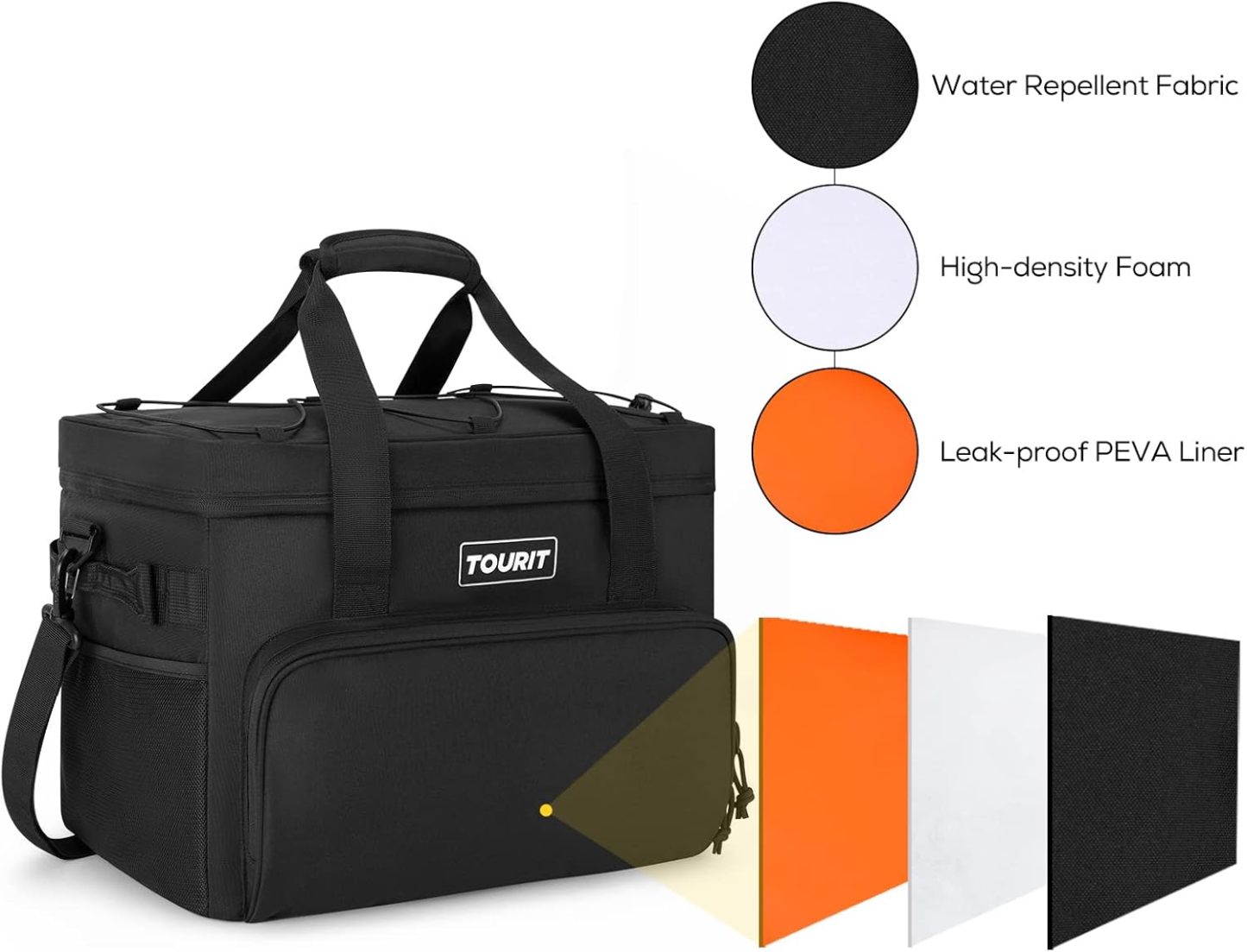 TOURIT 46 Can Cooler Bag Black