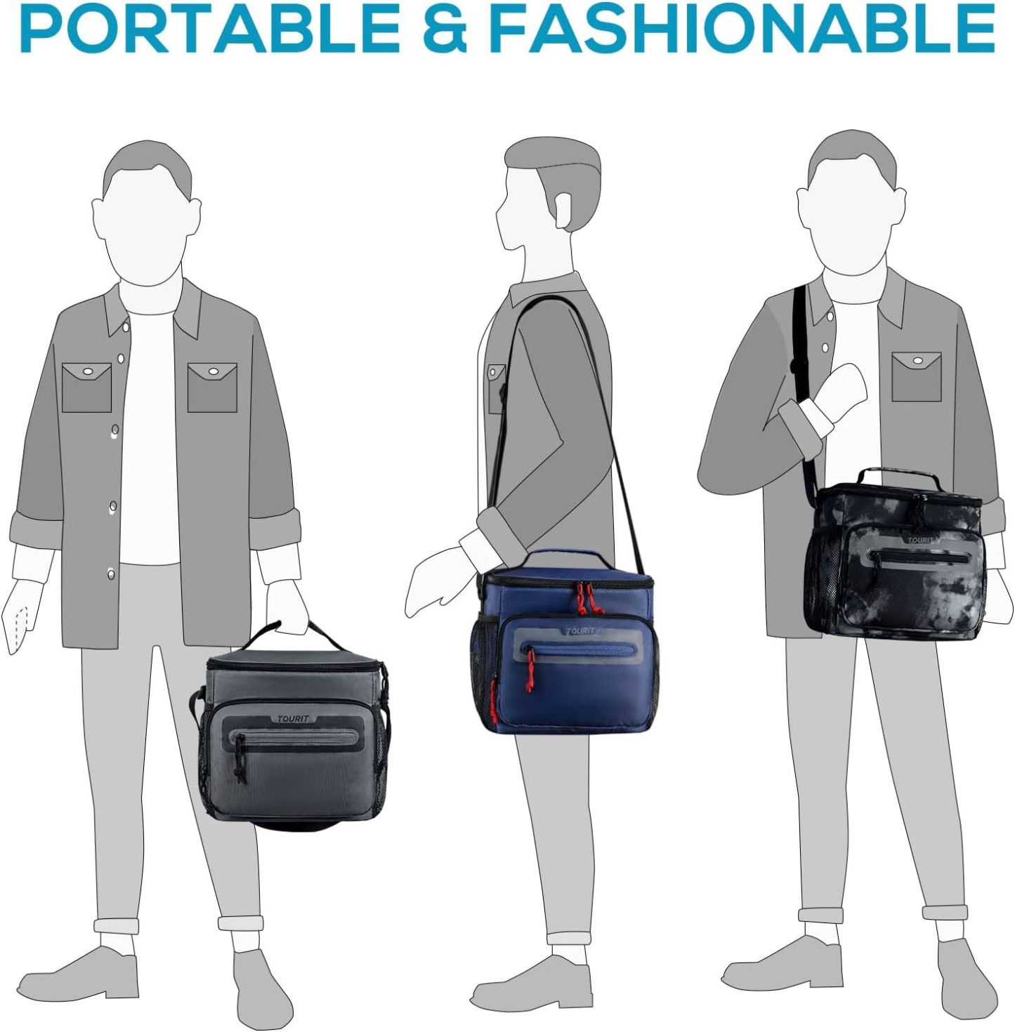 TOURIT 14L Large Lunch Bag Dark Blue