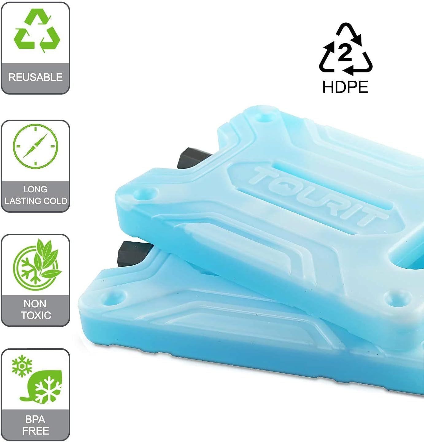 TOURIT 2PCS Ice Pack for Lunch Box