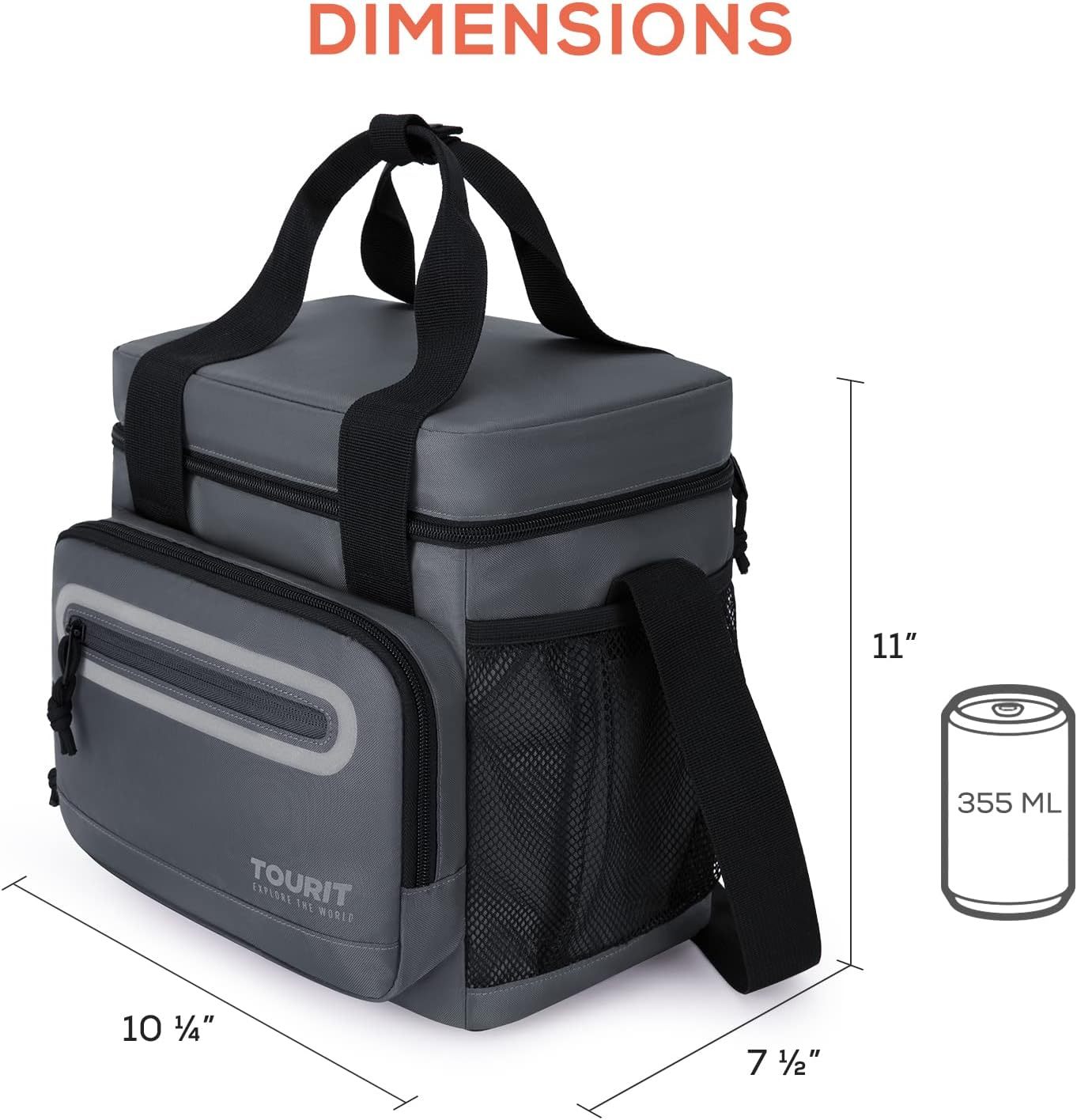 TOURIT 14L Large Lunch Bag Dark Gray