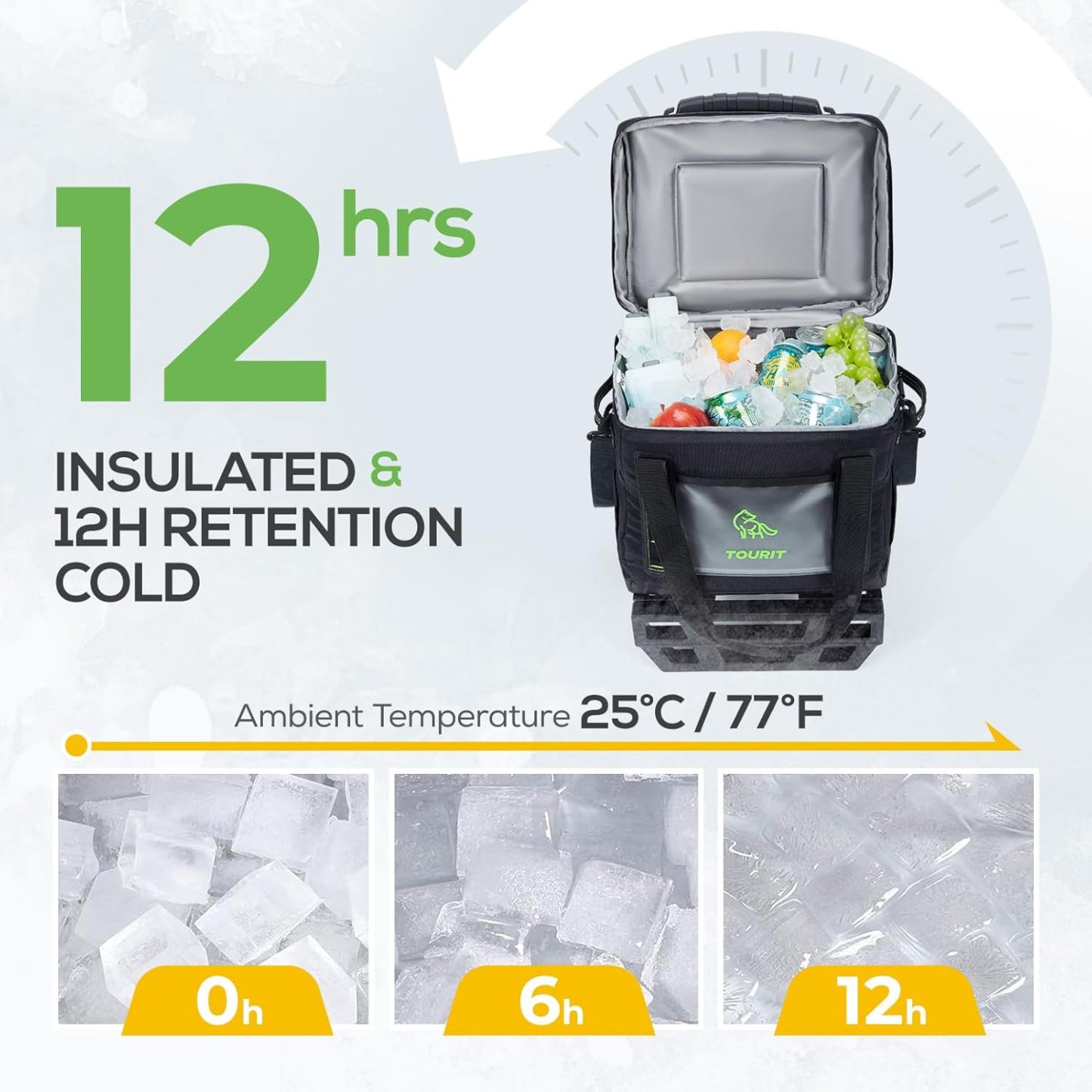 TOURIT Portable 50-Can Collapsible Rolling Soft Cooler Black