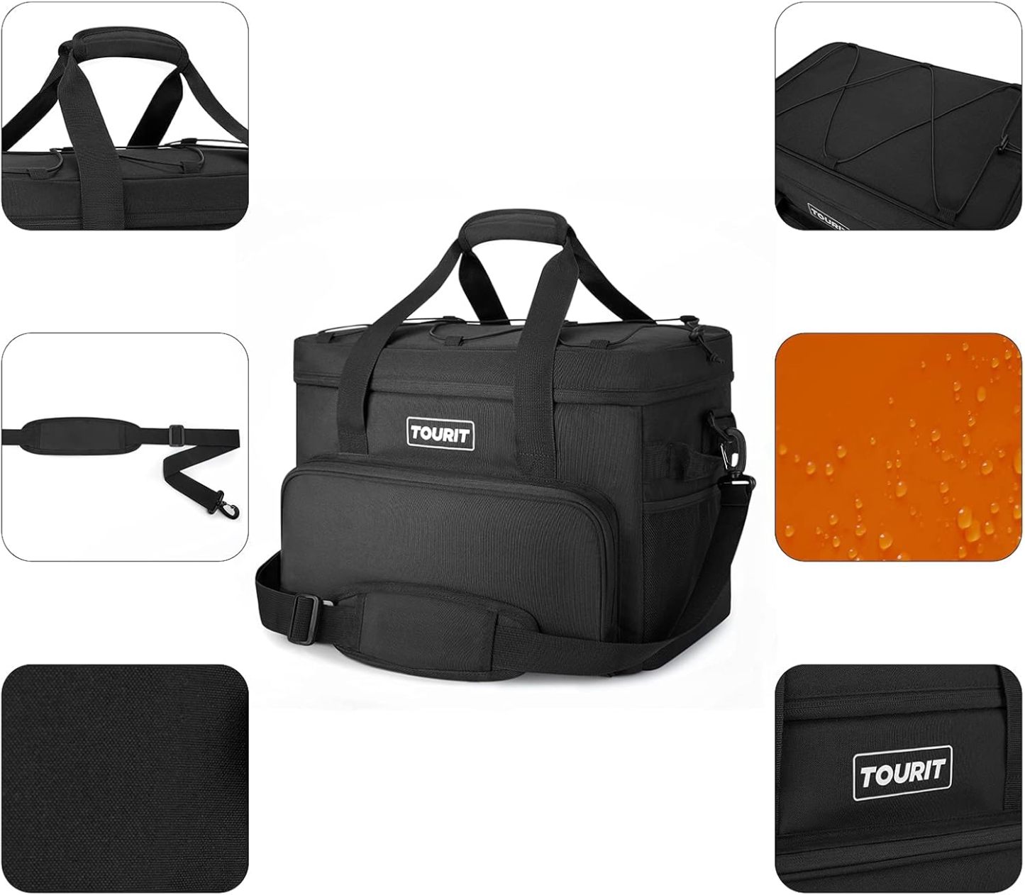 TOURIT 46 Can Cooler Bag Black