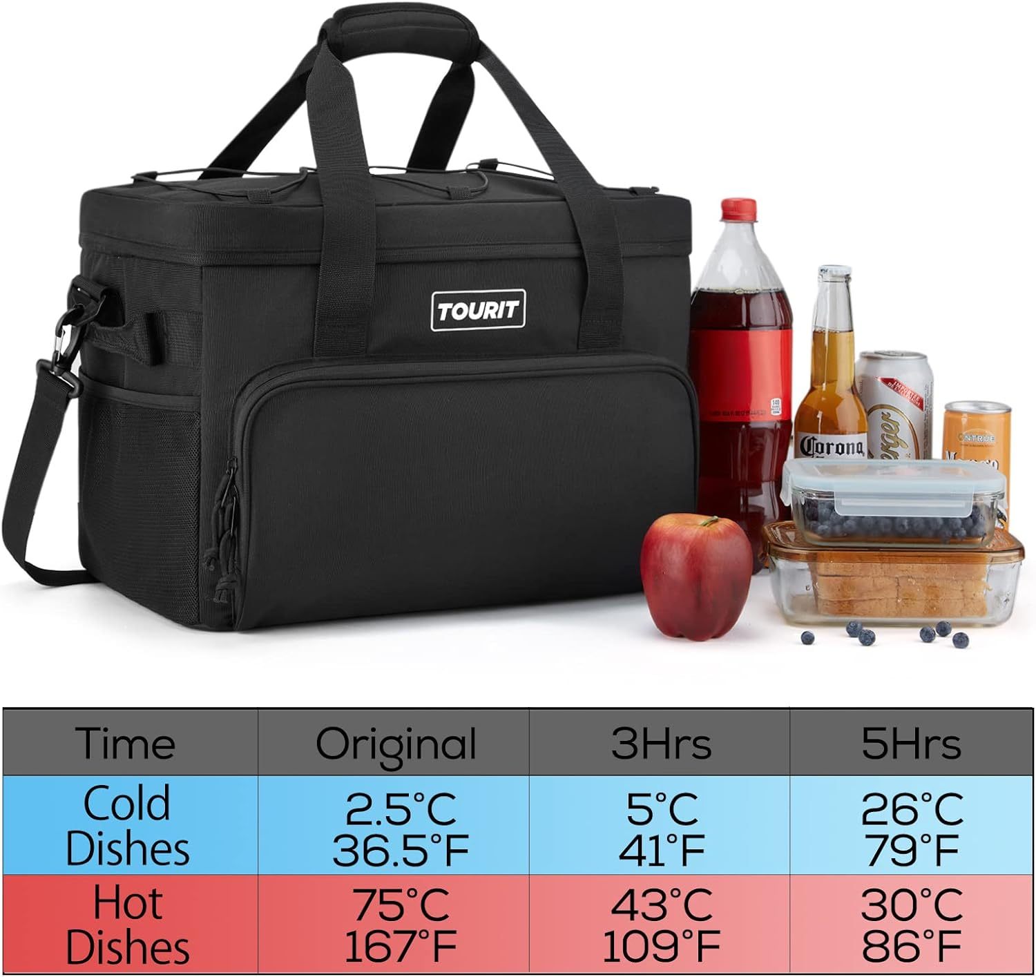TOURIT 46 Can Cooler Bag Black