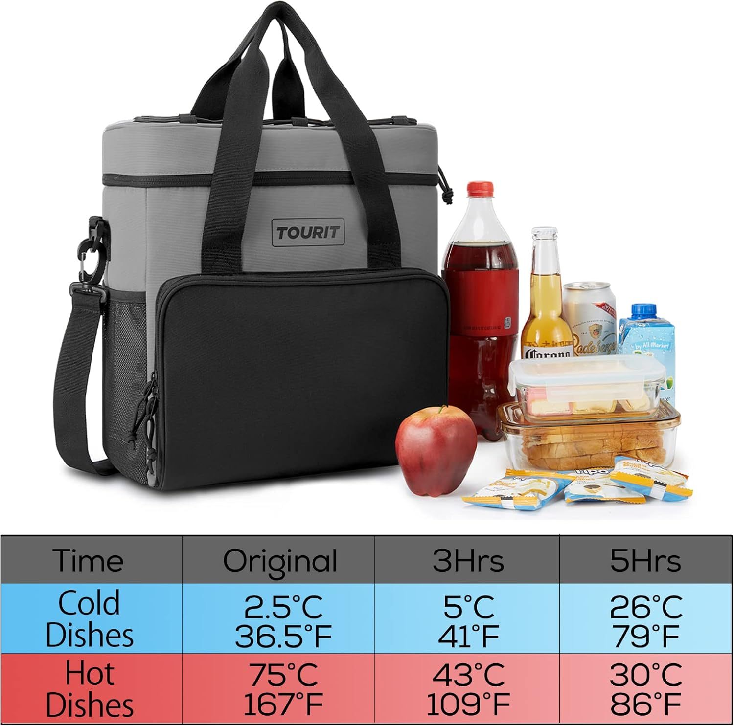 TOURIT 35 Can Cooler Bag Grey