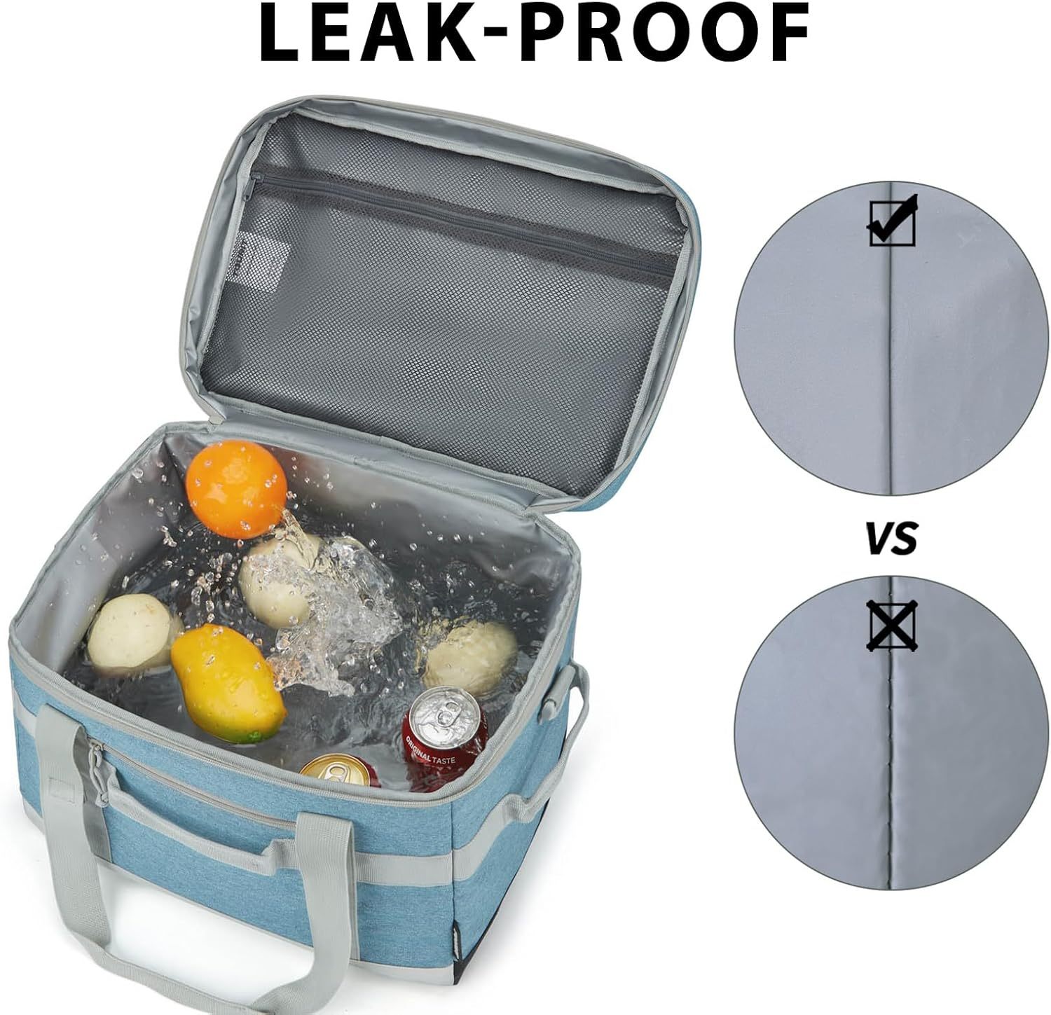 TOURIT 48 Can Cooler Bag Light Blue