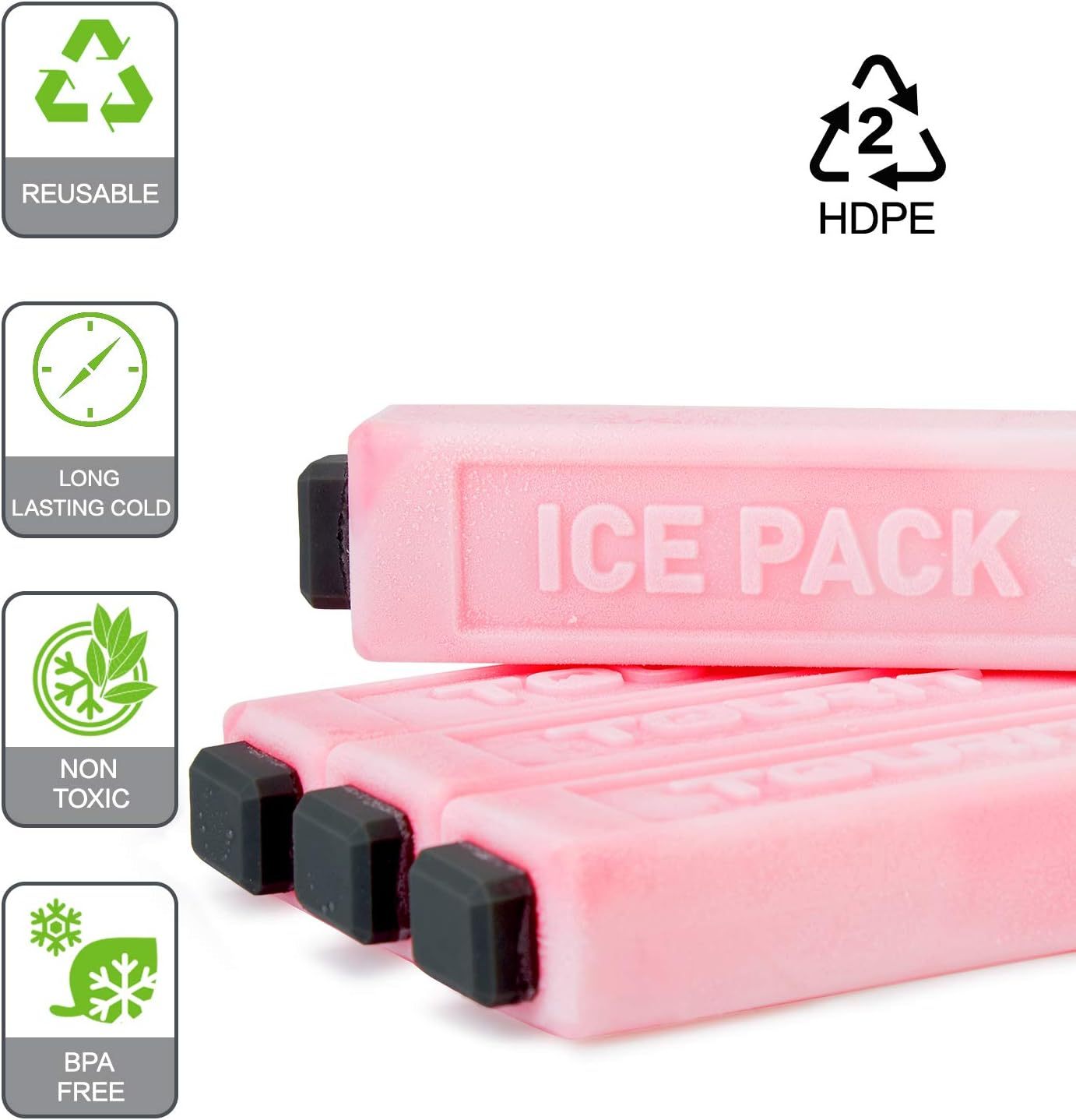 TOURIT Set of 4 Ice Packs Red