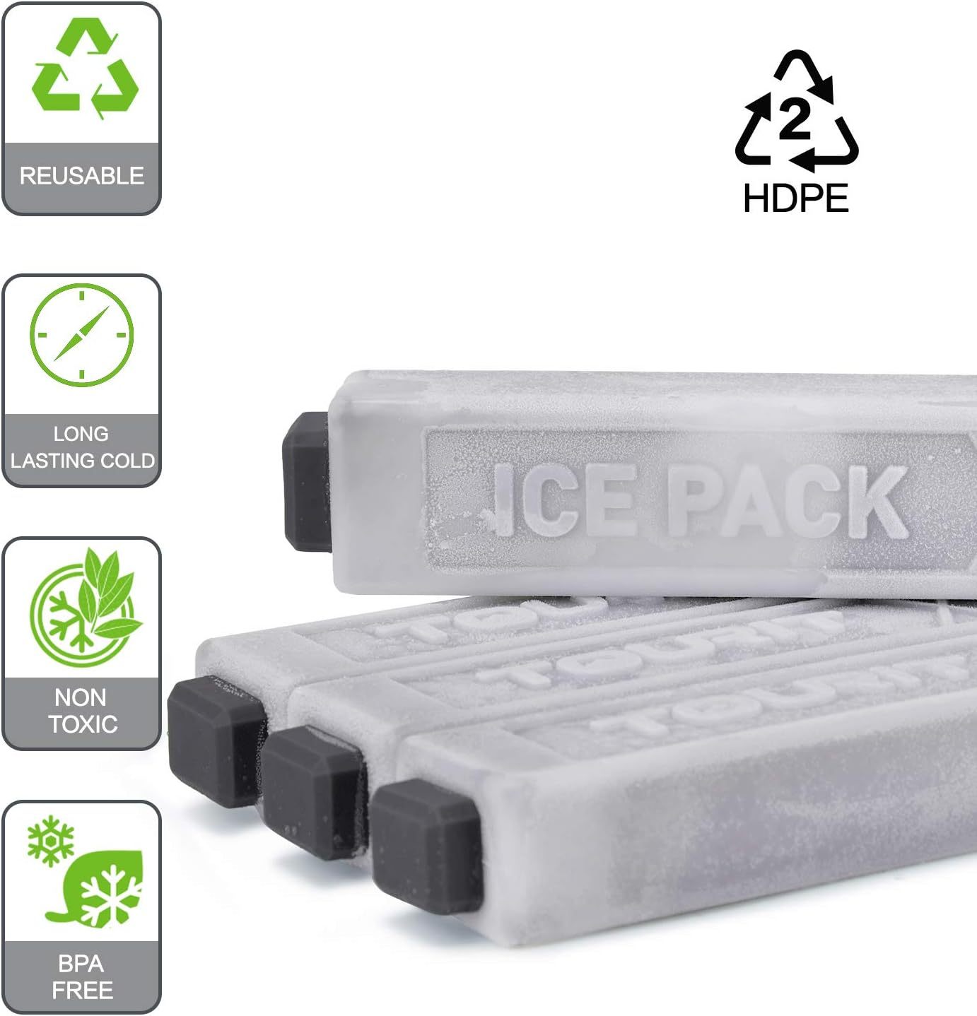 TOURIT Set of 4 Ice Packs Gray