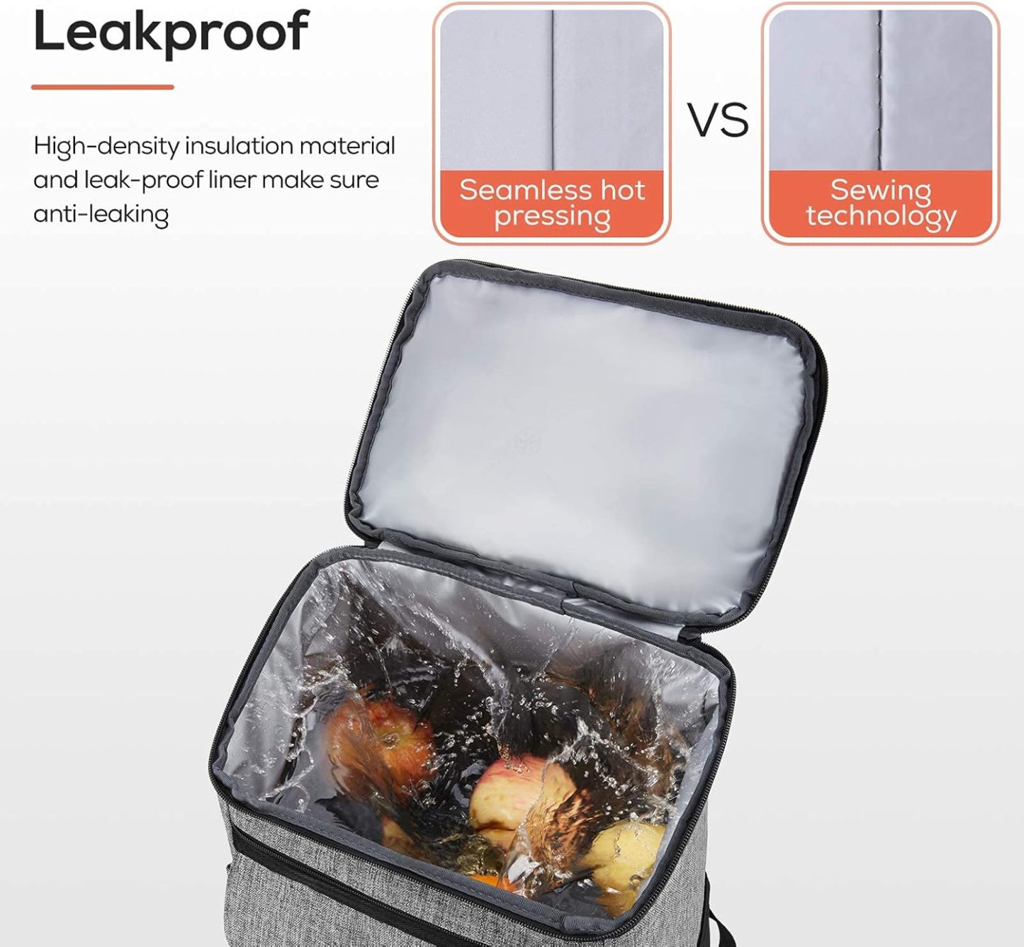 TOURIT Backpack Cooler Leak Proof 28 Cans Cooler Backpack Grey