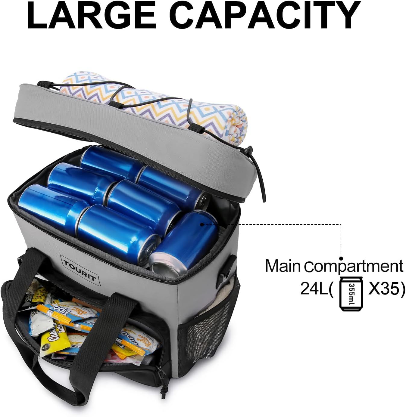 TOURIT 35 Can Cooler Bag Grey