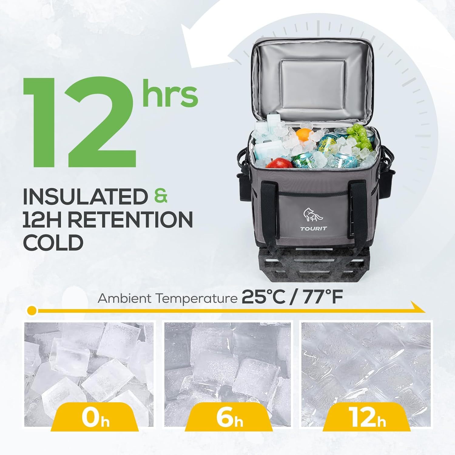 [Copy]TOURIT Portable 50-Can Collapsible Rolling Soft Cooler Grey