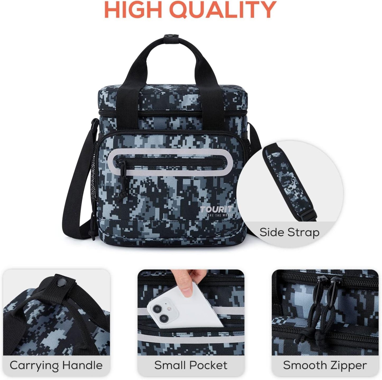 TOURIT 14L Large Lunch Bag Camo