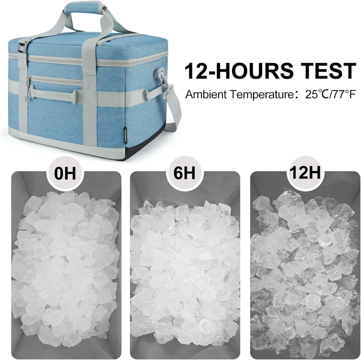 TOURIT 48 Can Cooler Bag Light Blue