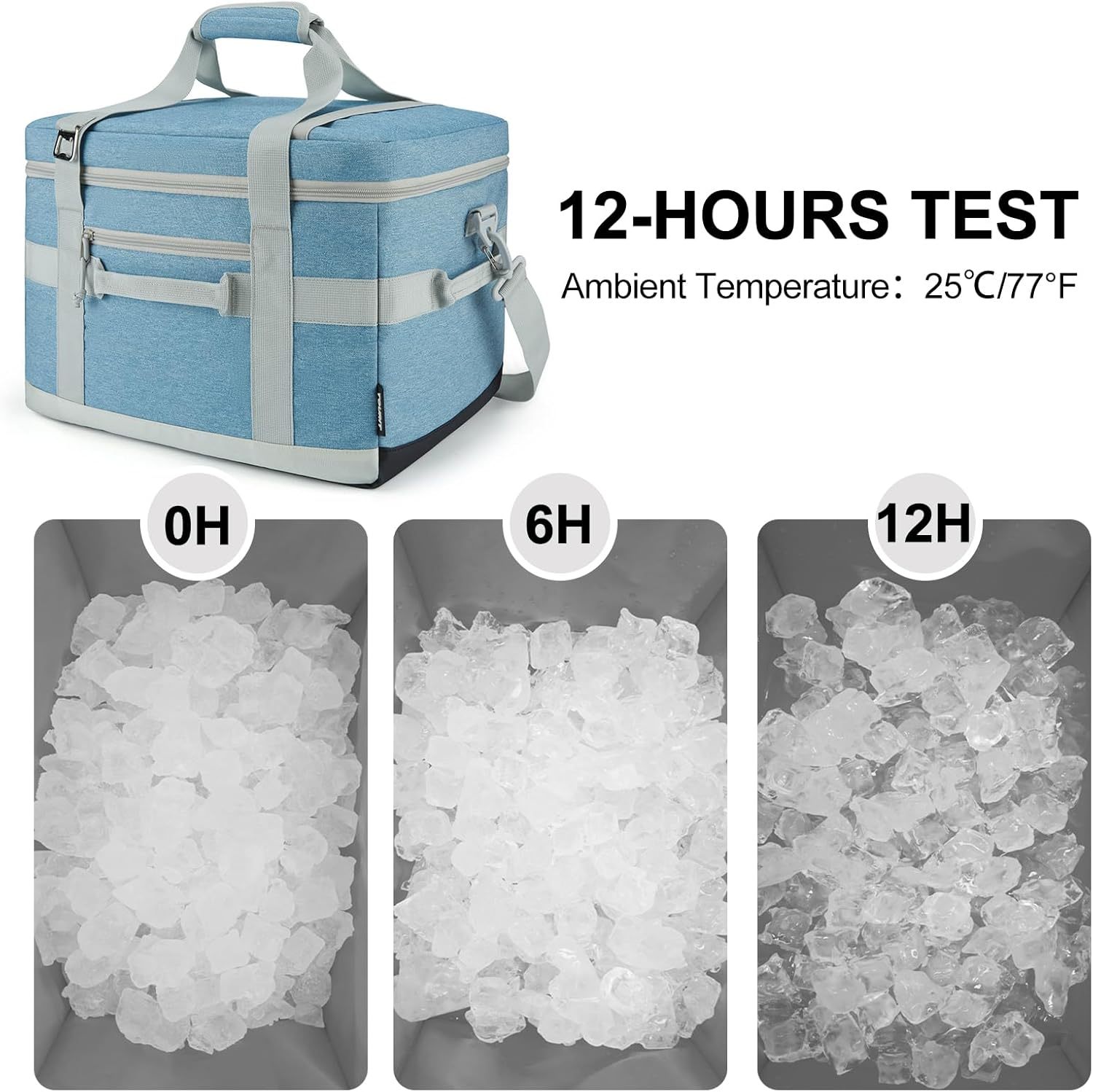 TOURIT 48 Can Cooler Bag Light Blue