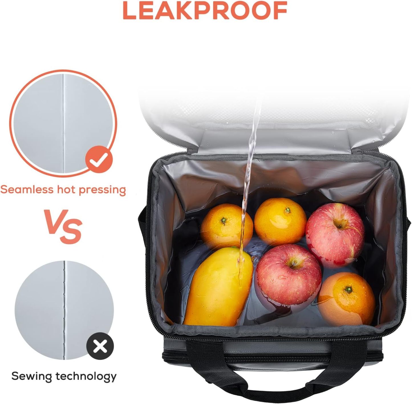TOURIT 14L Large Lunch Bag Dark Gray