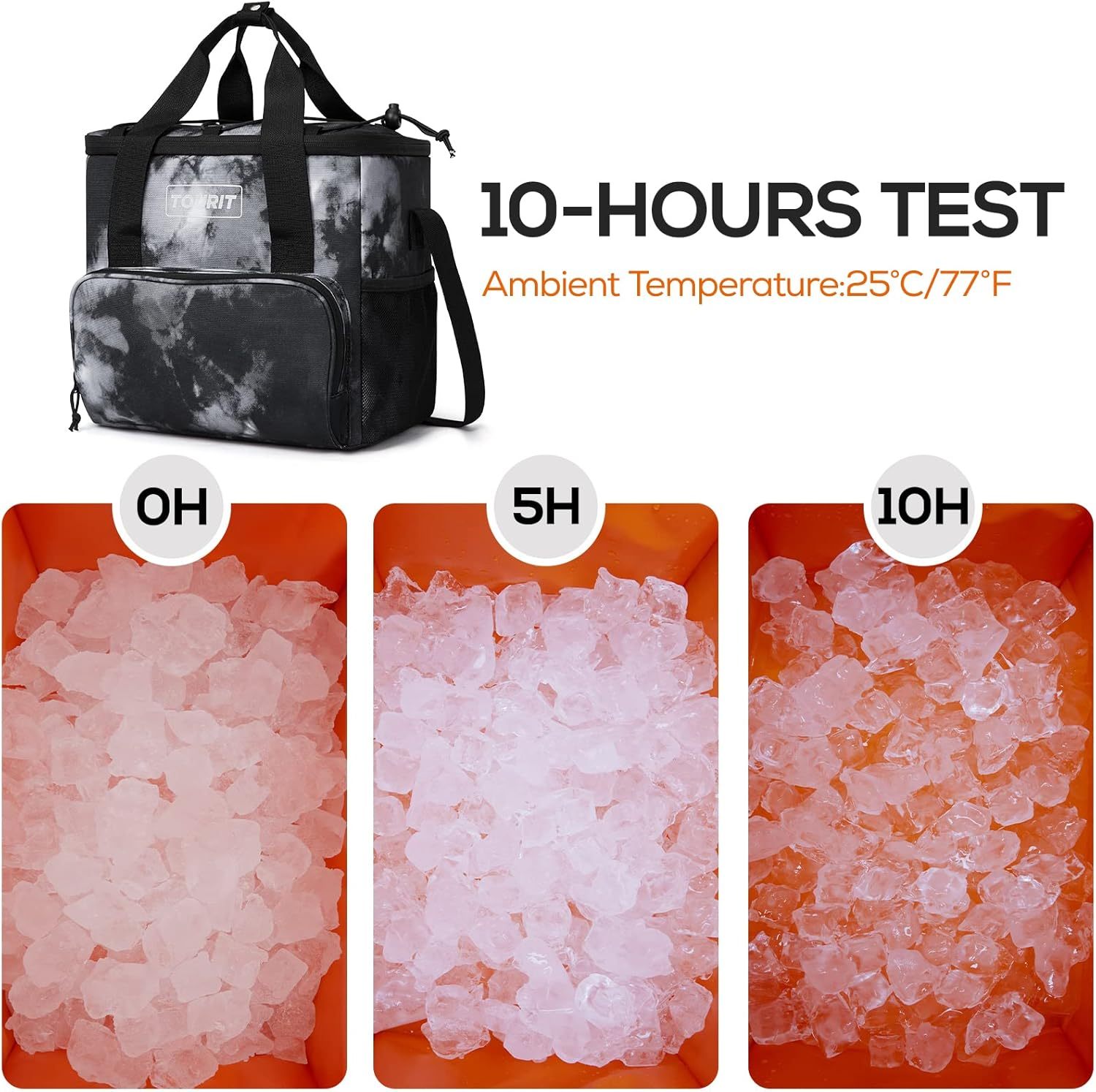 TOURIT 24 Can Cooler Bag Tie-dye Black