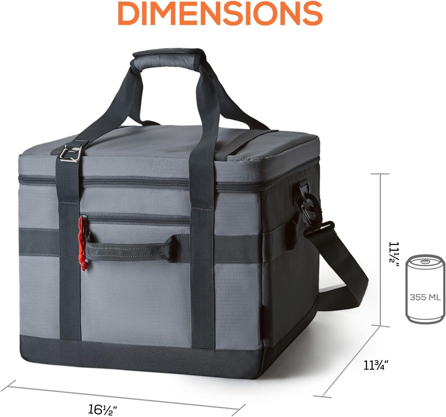 TOURIT 60 Can Cooler Bag Grey