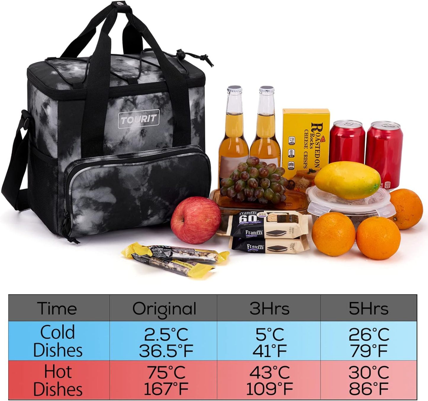 TOURIT 24 Can Cooler Bag Tie-dye Black