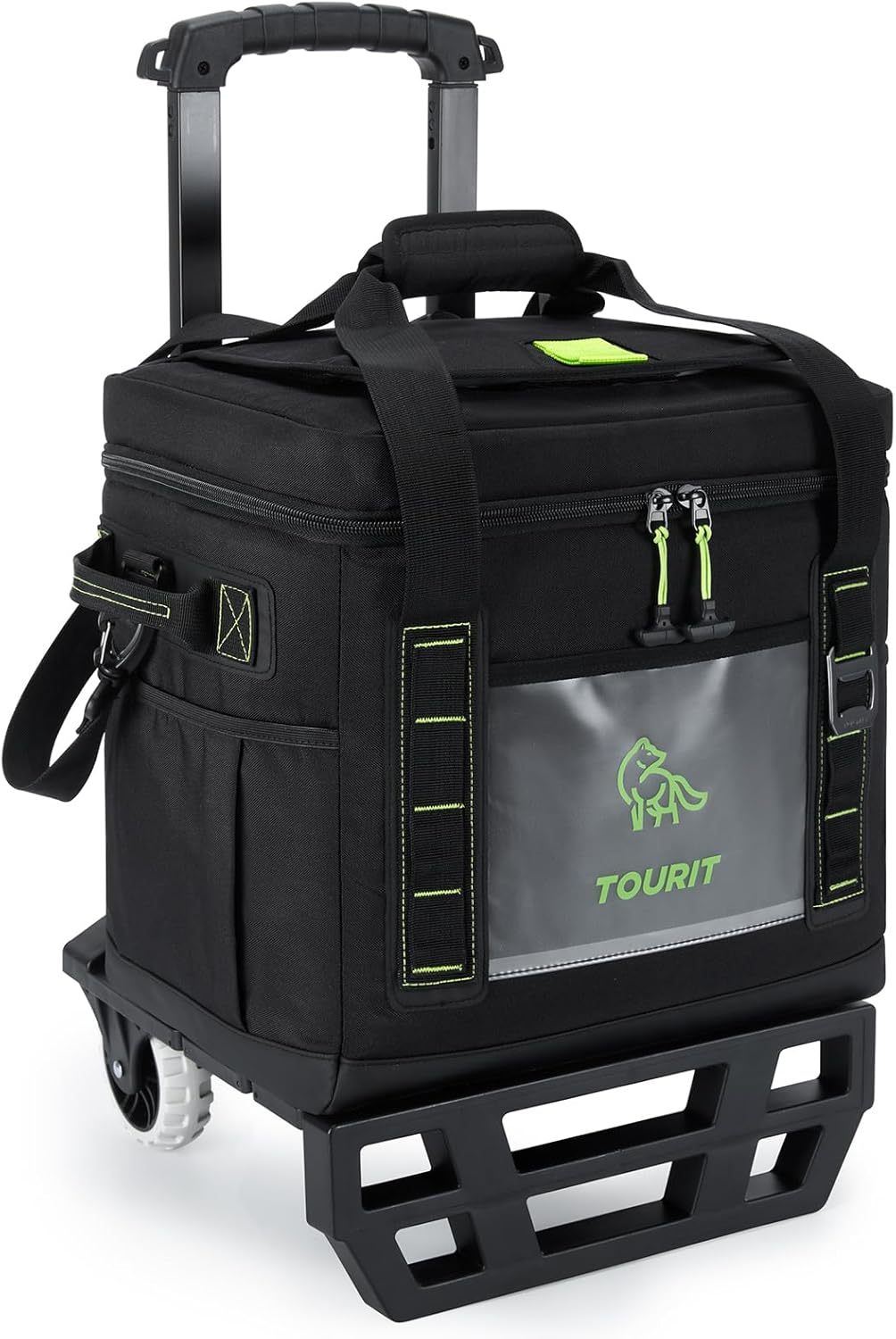 TOURIT Portable 50-Can Collapsible Rolling Soft Cooler Black